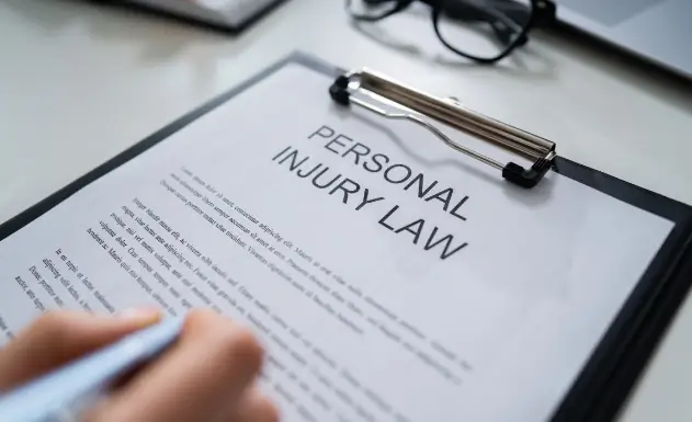 Personal injury document on a clipboard