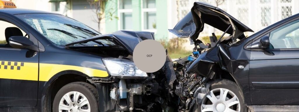 Crashed cars accident