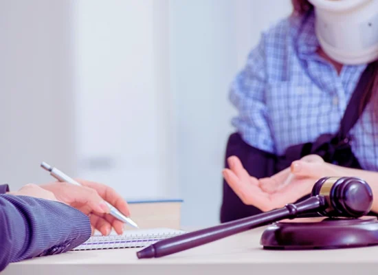Injured employee visiting lawyer for advice on insurance. Need a Lawyer for a Workers' Comp Claim